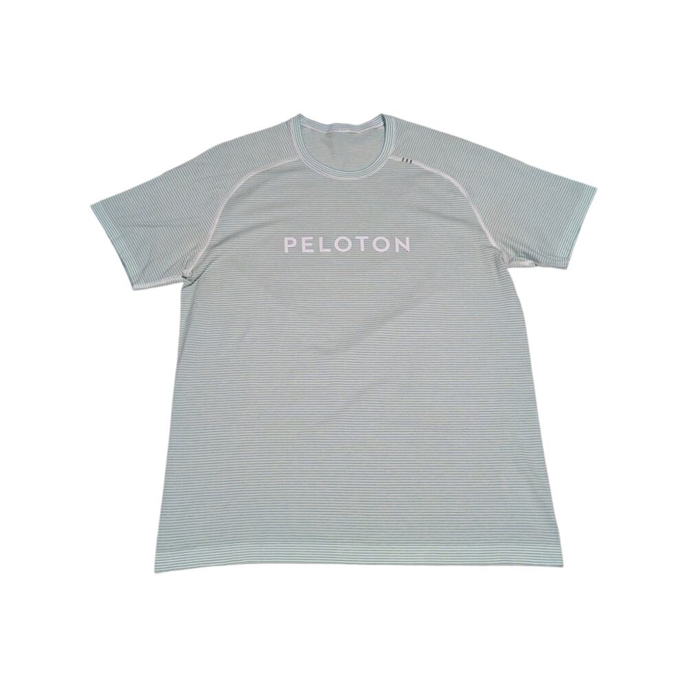 Lululemon x Peloton Metal Vent Tech Striped Tee Shirt Mens Large Activewear Gym